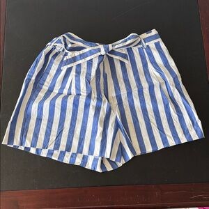 J. Crew Blue and White Striped Women's Bermudas 12